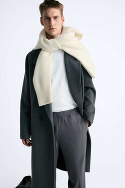 ZARA БРЮКИ-ДЖОГГЕРЫ КОМФОРТНОЙ ПОСАДКИ, ЦЕМЕНТНЫЙ