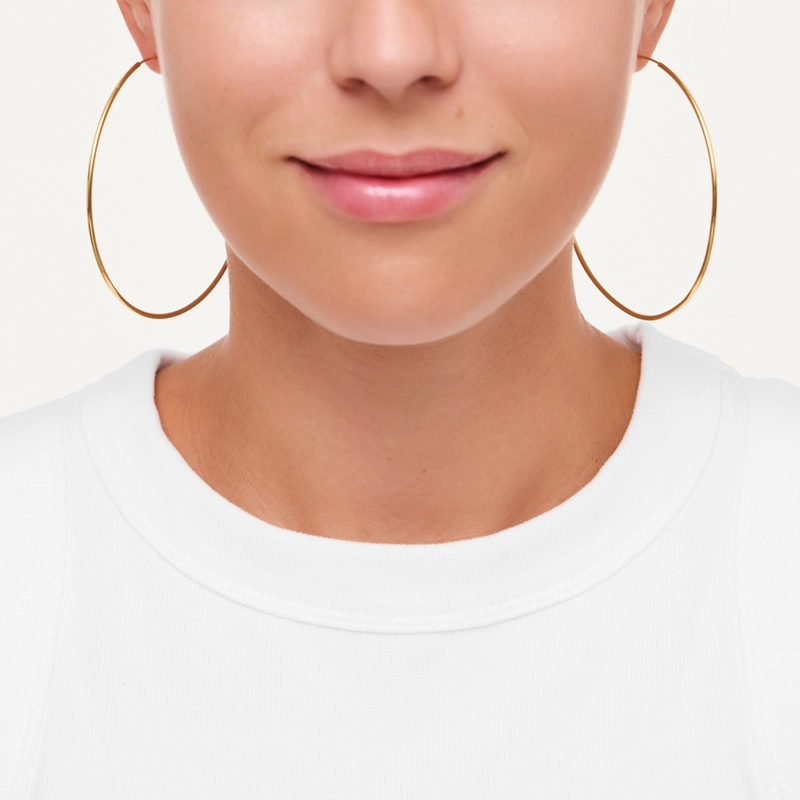 Серьги-конго Широкое Золото – 7 см