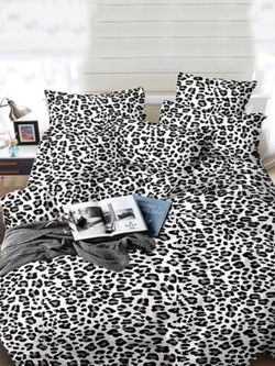 Постельное белье Simple House "Panther (полисатин)" 2-спальный  Наволочка 50х70 см 2 шт  Простынь на резинке 160х200 см  Пододеяльник 175х215 см