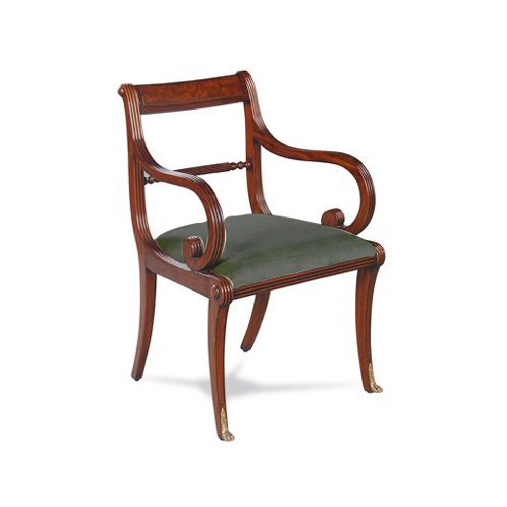 Кресло "Регентство" с зелёной кожей