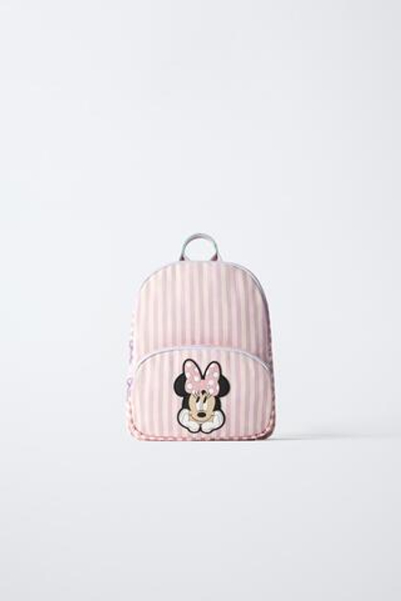 ZARA РЮКЗАК В ПОЛОСКУ С ПРИНТОМ MINNIE MOUSE © DISNEY, РОЗОВЫЙ