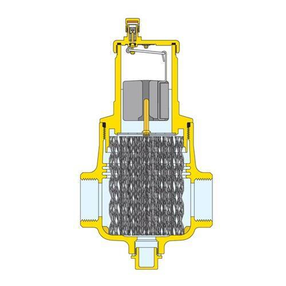 Сепаратор воздуха Caleffi 5510 DISCAL - 3/4" (ВР/ВР, PN10, t110°C, со сливом, без теплоизоляции)
