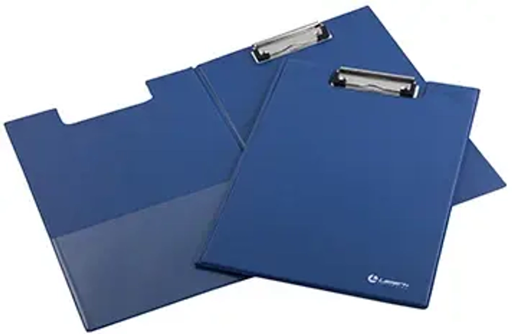 Планшет с крышкой А-4 PVC Lamark с внут.карманом, корешок 2.4мм, синий CB0607-BL
