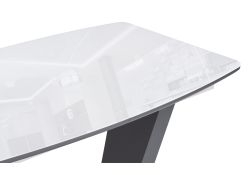 Стол на тумбе Петир 120(160)х80х75 ультра белый / гриджио / камень серый