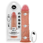 Телесный вибратор-реалистик 21,5см на присоске с пультом ДУ Cock Miller Realistic Dildo Vibration D-243373