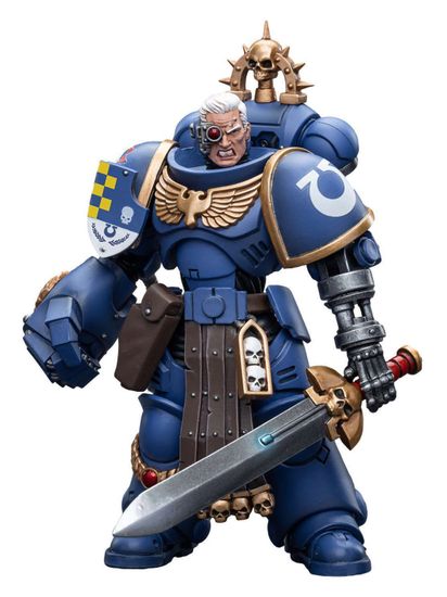 Фигурка JOYTOY Warhammer 40K Ultramarines Lieutenant with Power Fist 1:18 / Фигурка по мотивам вселенной "Warhammer 40,000", Лейтенант