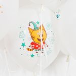 Шар (12''/30 см) Три Кота, Морские приключения, Белый (200), пастель, 2 ст, 25 шт.