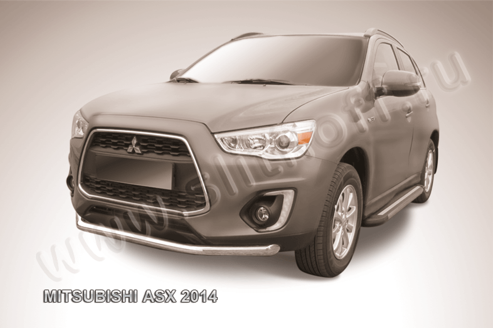 Защита переднего бампера (нержавейка) Mitsubishi ASX (2012-2016) d57