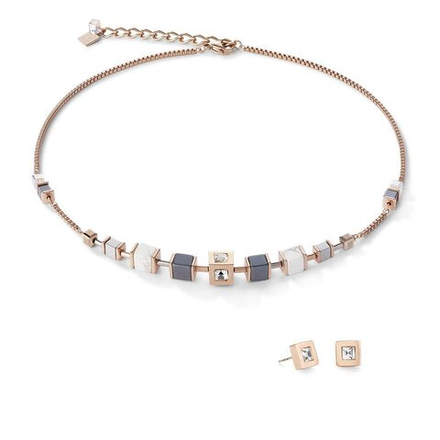 Колье Coeur de Lion Rose Gold 5051/10-1620 цвет белый, черный, прозрачный, золотой