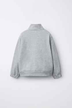ZARA ТОЛСТОВКА С НАШИВКОЙ, СЕРЫЙ МЕЛАНЖ