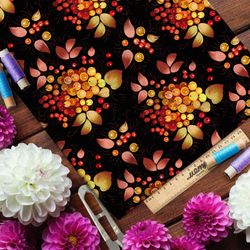 Ткань блэкаут белая смородина под ярким светом на чёрном фоне