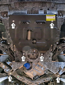 Усиленная защита картера двигателя и КПП (2 мм, сталь) для Honda CR-V 2022- Motodor.70805