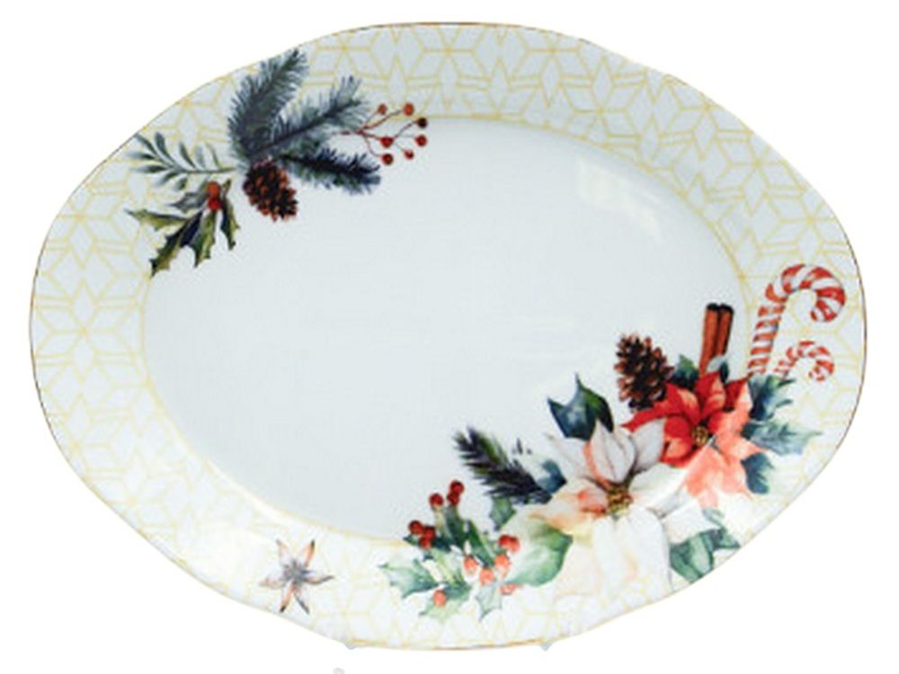 Блюдо овальное "ПРАЗДНИК (Идиллия)" 33 см, Беларусь.