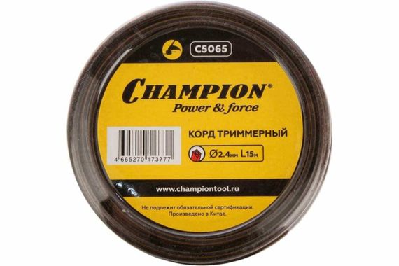 Корд триммерный Champion Nylplus Square 2.4 мм х 15 м, C5065 (квадрат)