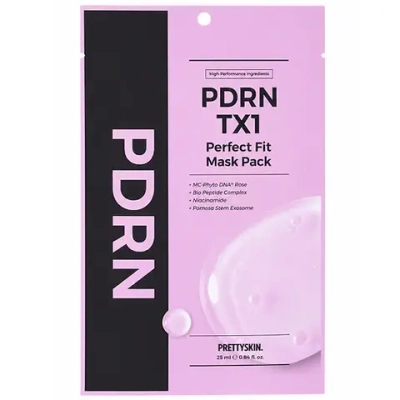 Pretty Skin PDRN TX1 Perfect Fit Mask Pack, 25ml*1ea Тканевая маска для лица восстанавливающая