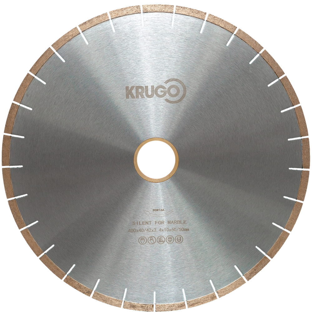Диск алмазный сегментный по мрамору, бесшумный KRUGO 400x40/42x3,4x60x10mm, BSM16A