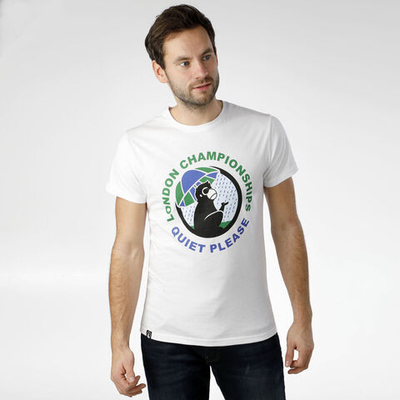 Мужское теннисное поло Quiet Please Wet Monkey T-Shirt Men - White, Multicoloured