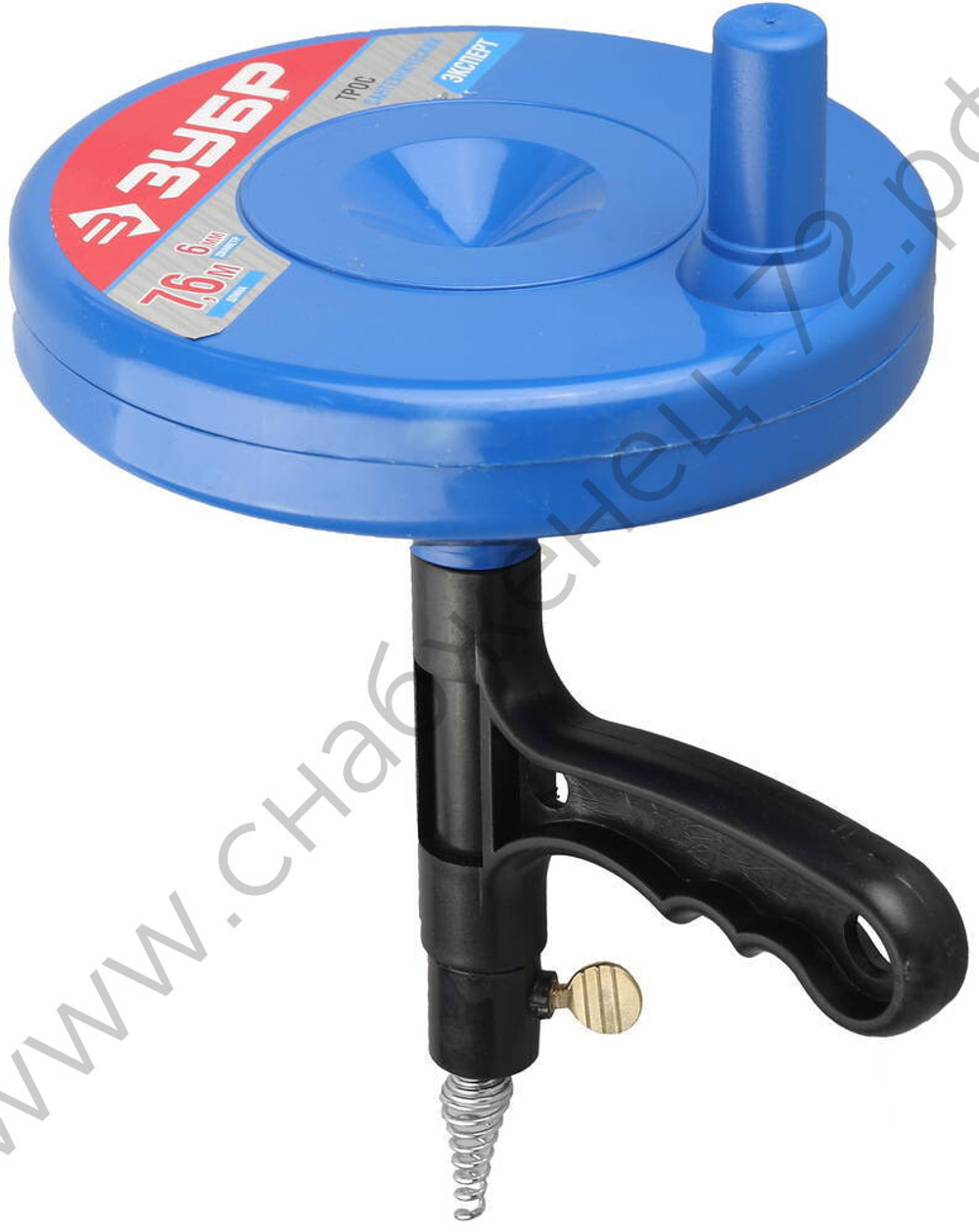 ЗУБР 7.6 м, d 6 мм, Сантехнический трос в пластиковом корпусе (51907-08)