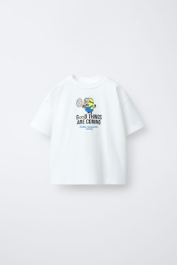 ZARA ФУТБОЛКА С ПРИНТОМ MINNIONS ©, БЕЛЫЙ