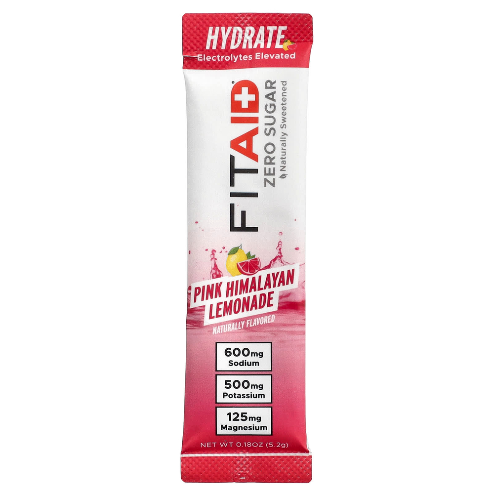 FITAID, Hydrate, розовый гималайский лимонад, 30 стиков по 5,2 г (0,18 унции)