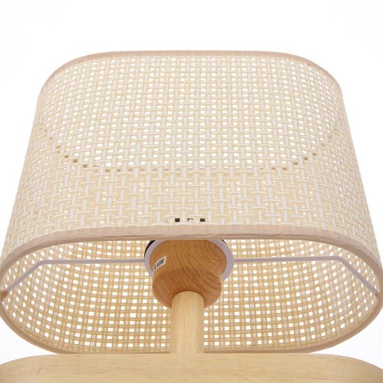 8201/1T COUNTY LN25 392 бежевый, дерево/текстиль Настольная лампа E27 1*60W 220V MADERANA