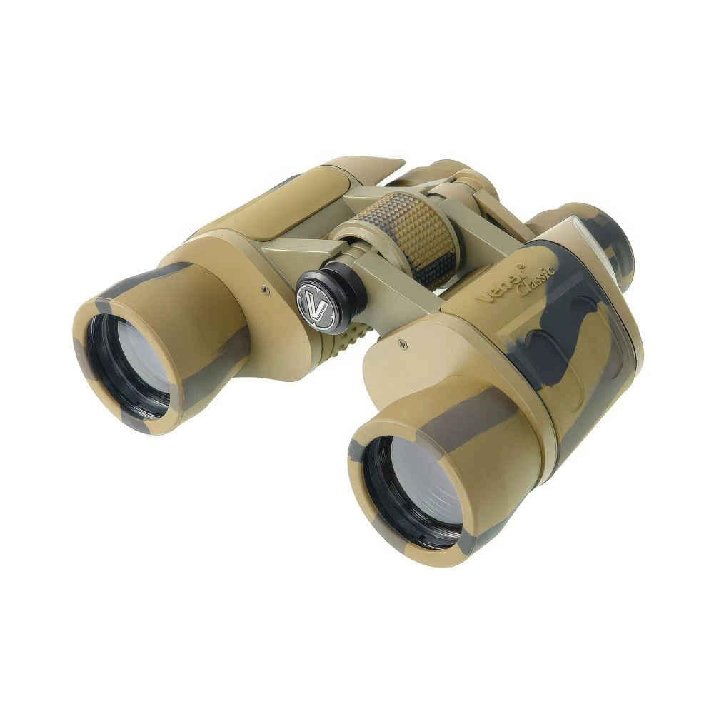 Бинокль Veber Classic БПШЦ 8x40 VRWA камуфляж с переднего ракурса