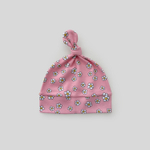 Лёгкая шапочка с узелком (ромашки на розовом)