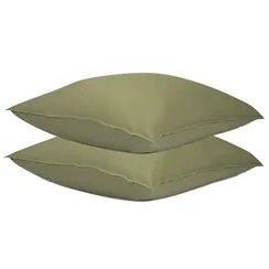 Набор из двух наволочек из сатина цвета шалфея с брашинг-эффектом из коллекции essential