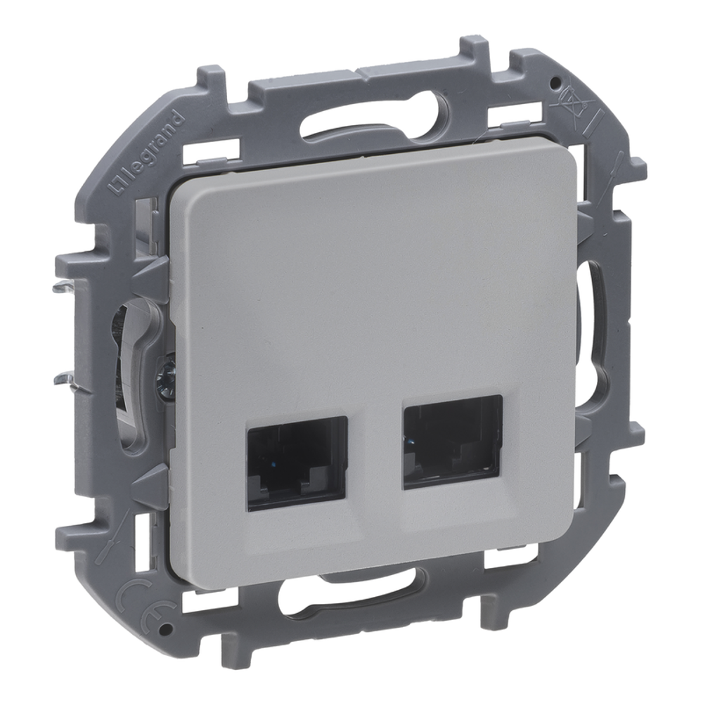INSPIRIA Розетка 2хRJ45 6 UTP алюминий 673842