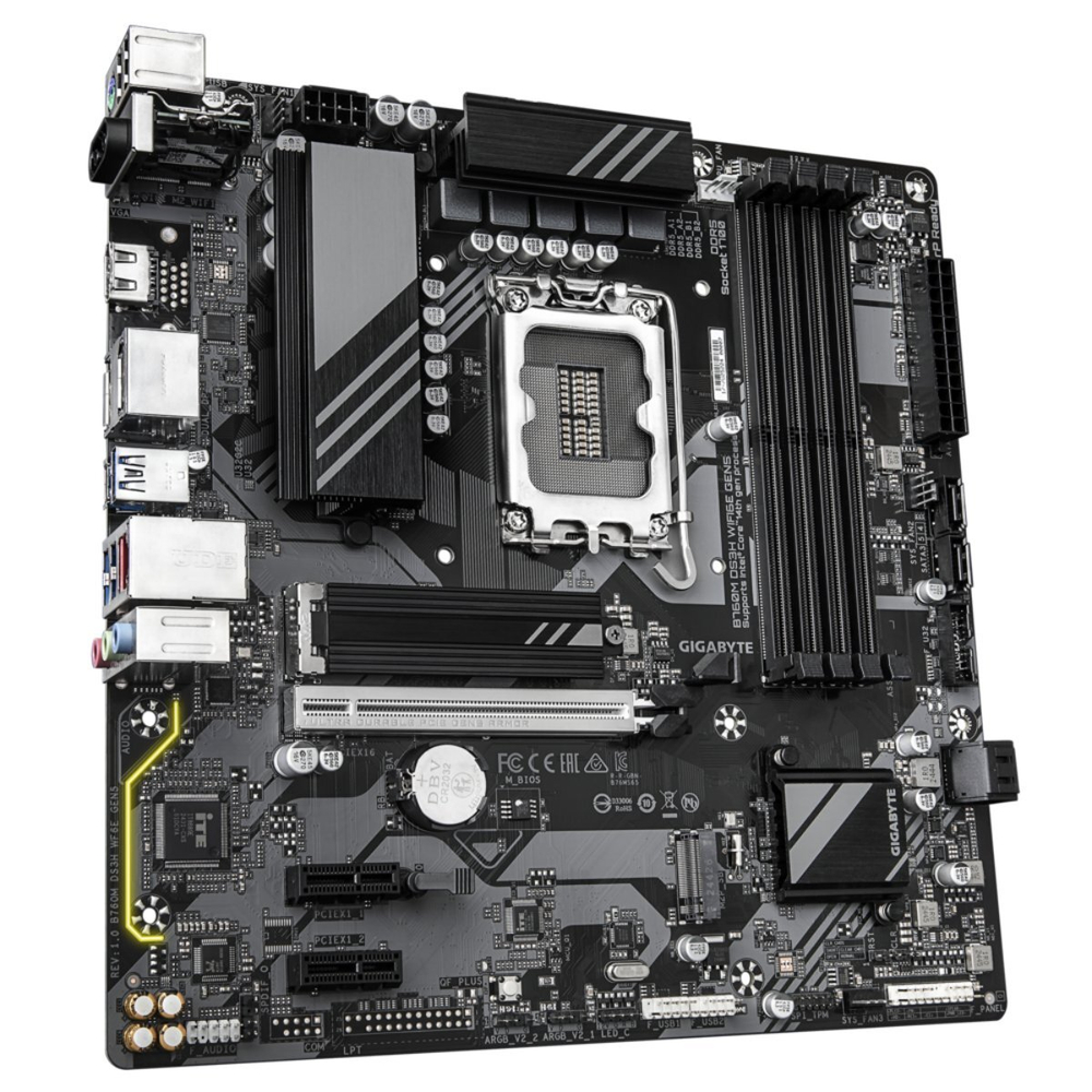 Материнская плата GIGABYTE B760M DS3H WF6E GEN5, LGA1700, DDR5, mATX