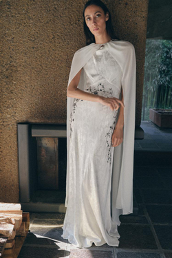 ZARA ЖАККАРДОВОЕ ПЛАТЬЕ С БУСИНАМИ И ПАЙЕТКАМИ, ЭКРЮ