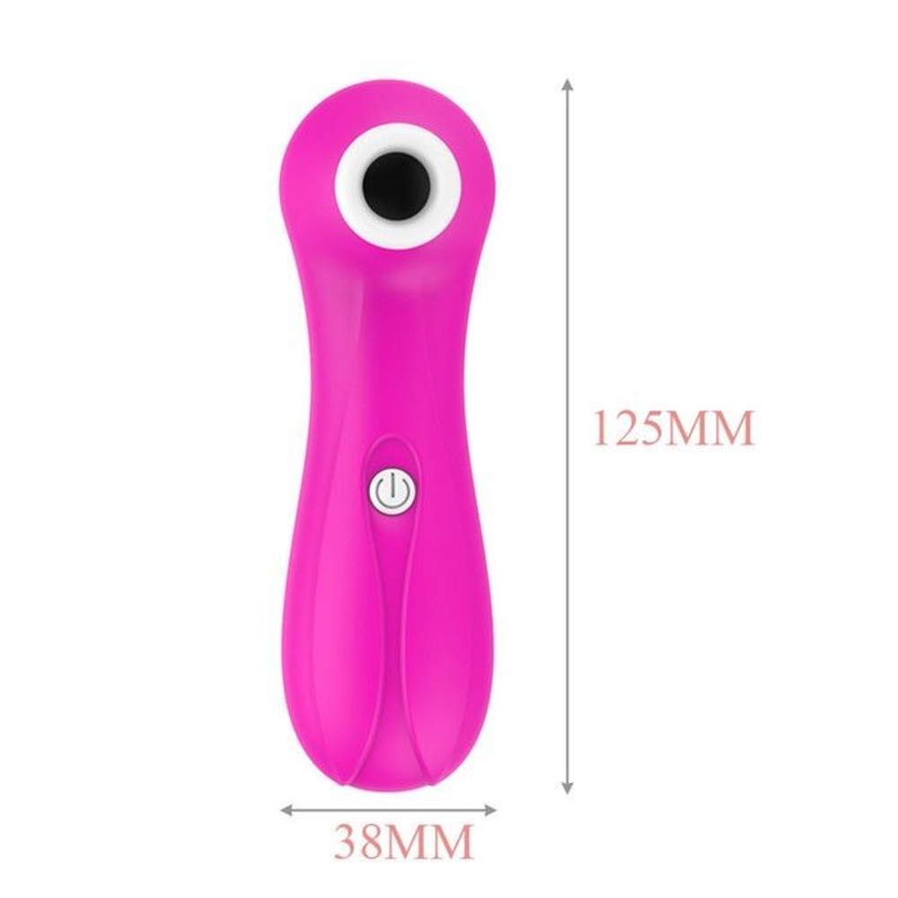 Малиновый вакуум-волновой стимулятор клитора - 12,5 см.