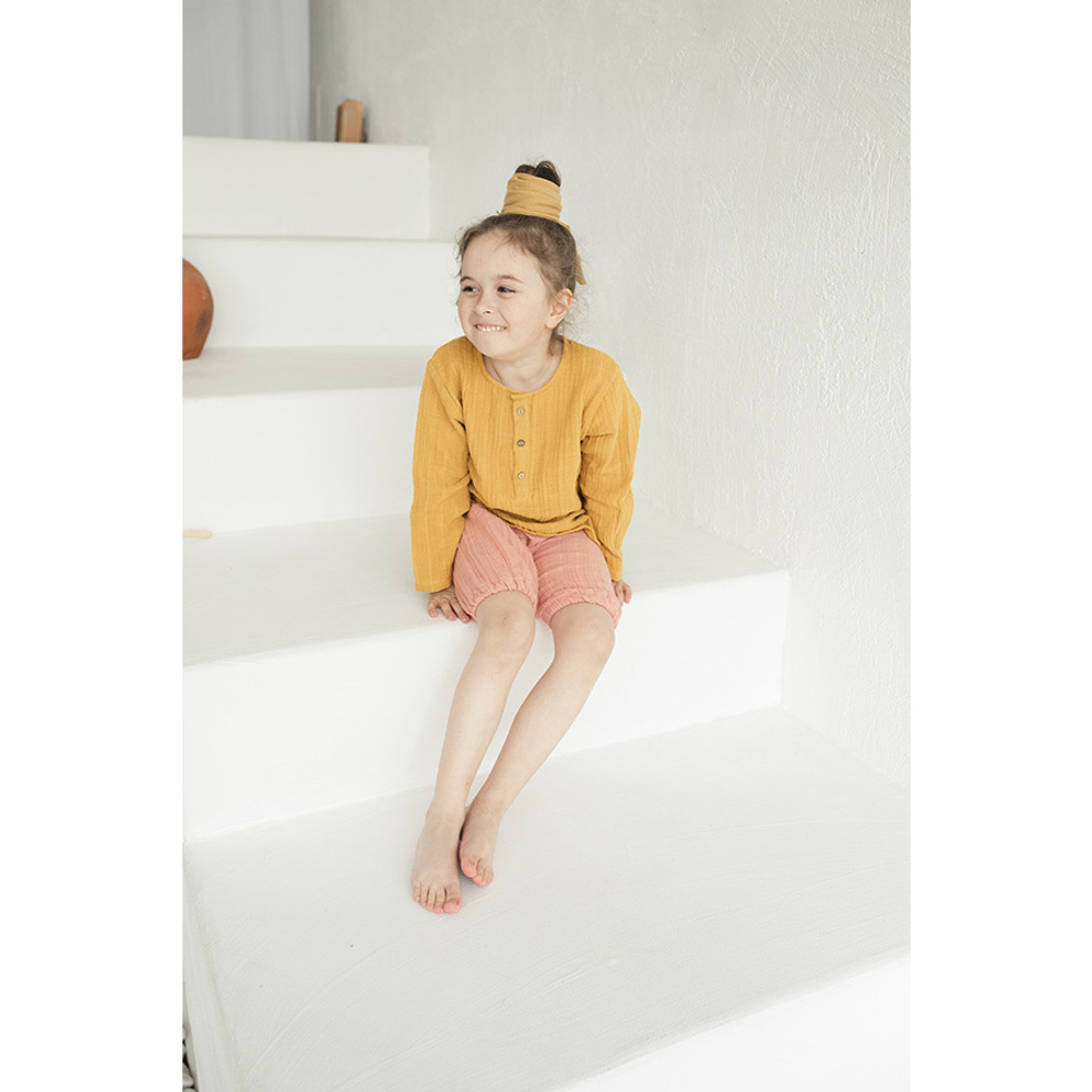 Шорты из хлопкового муслина цвета пыльной розы из коллекции essential 4-5y