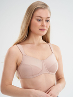 Бюстгальтер ортопедический для фиксации экзопротезов после мастэктомии Amoena Silvia бежевый, р.90E