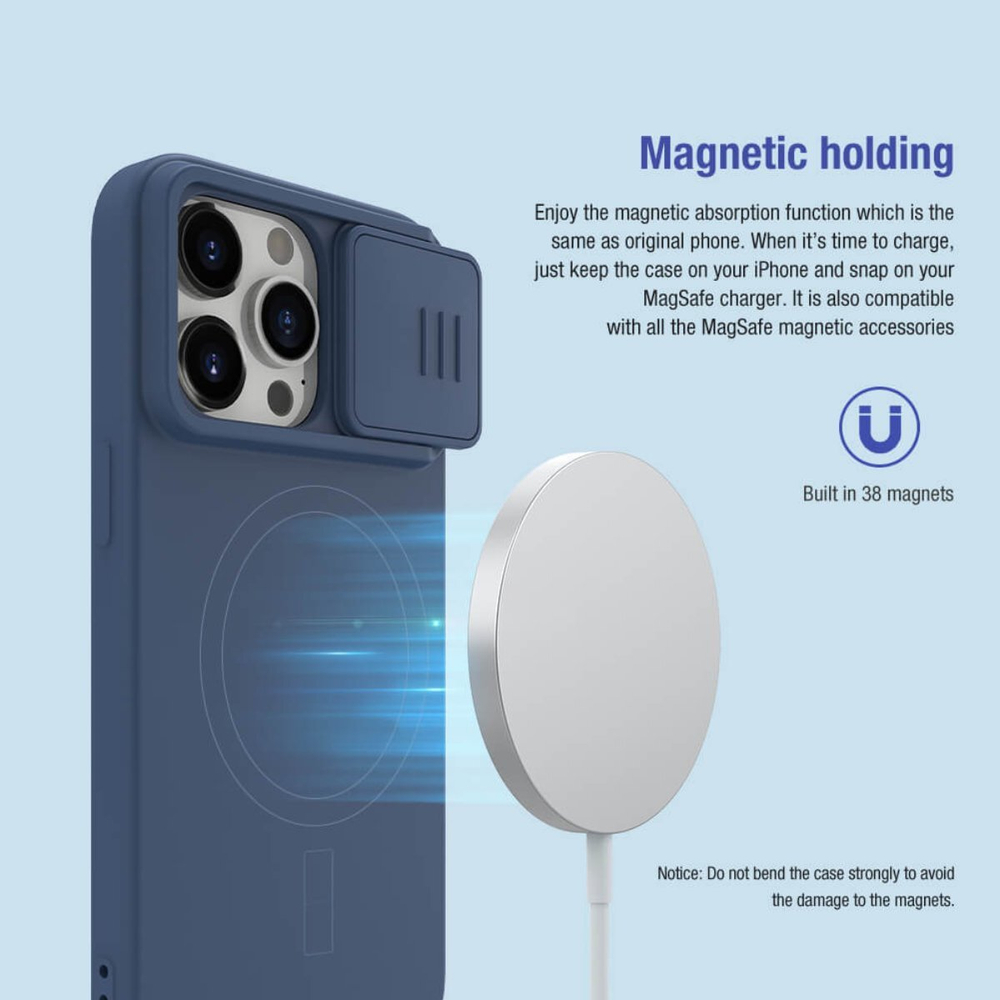 Накладка Nillkin Magnetic Silky Silicone Case для iPhone 15 Pro