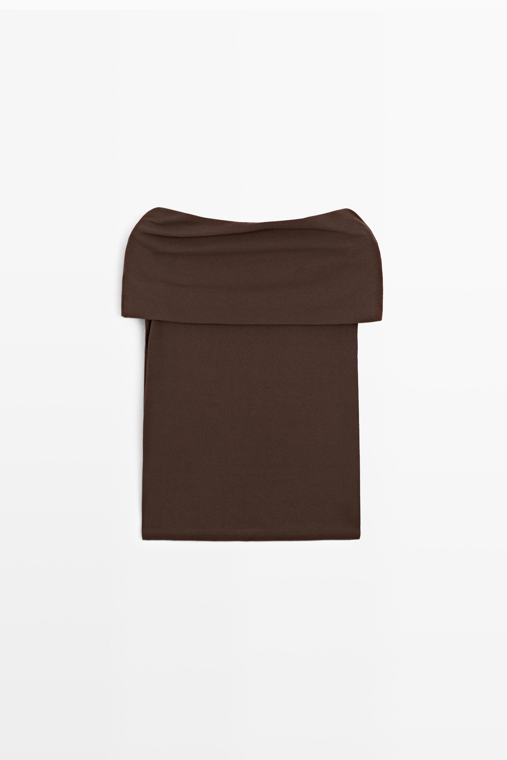 Massimo Dutti Хлопковый топ с открытыми плечами, коричневый