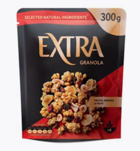МЮСЛИ GRANOLA EXTRA ФРУКТЫ ЯГОДЫ ОРЕХ 300ГР