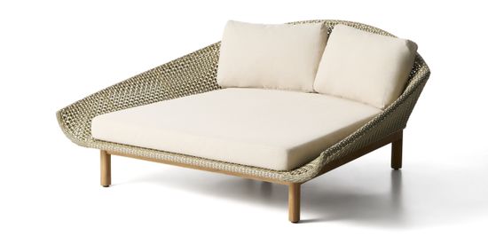 Уличная кровать Olbia из искусственного ротанга и массива тикового дерева