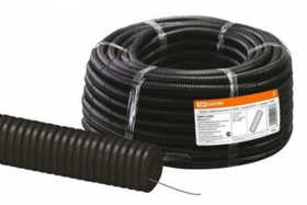 Труба гофр.ПНД d 63 с зондом (15 м) легкая, чёрная (от -40 до +90) TDM SQ0413-0007