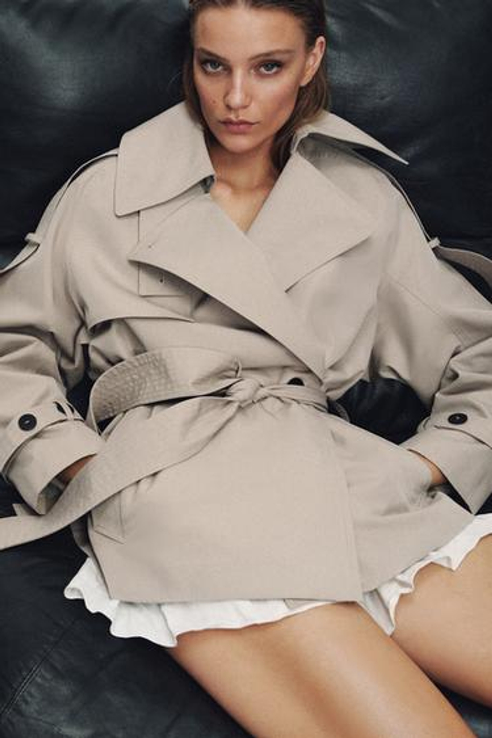 ZW COLLECTION ОVERSIZE ВОДОНЕПРОНИЦАЕМЫЙ ТРЕНЧКОТ - ZARA