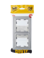 BRITE Рамка 2-местная IP44 РУ-2-БрА-44 алюминий IEK