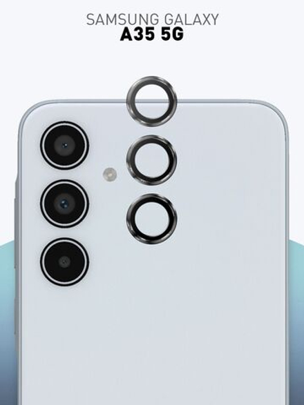 Стекло на камеру ROSCO для Samsung Galaxy A35 (арт.SS-A35-MONO-CAM-BLACK )