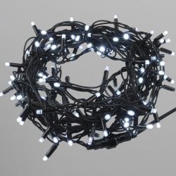 ULD-F90PRO S10M-100-TBK WH Гирлянда светодиодная. 10м. без вилки. С эффектом мерцания. Соединяемая. 100 светодиодов. Белый свет 6000K. IP67. Провод черный. ТМ Uniel