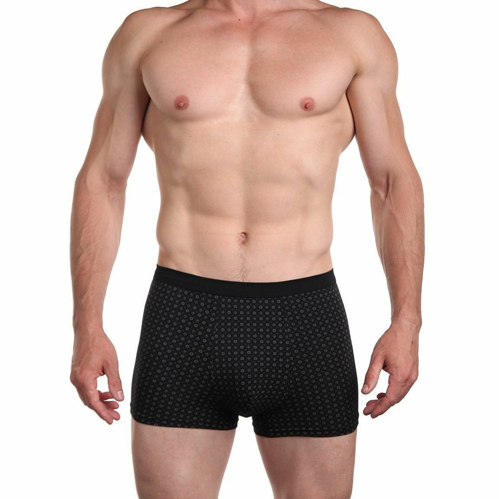 Мужские трусы-боксеры с мелким узором (Размер: M) (Цвет: черный)