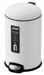 Ведро для мусора с МИКРОЛИФТОМ (круг. БЕЛЫЙ)  8л. JAVA