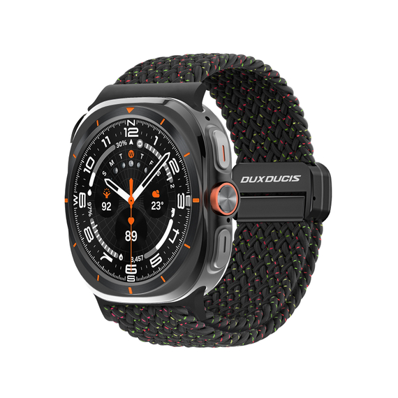 Эластичный ремешок черного цвета (Black Unity) от Dux Ducis для смарт часов Samsung Watch Ultra 47MM, серия Strap (Mixture Pro Series)