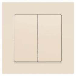 Переключатель Intro Accent 6-107-02 двойной, 10А-250В, IP20, СУ, AL/CU, слоновая кость | Intro