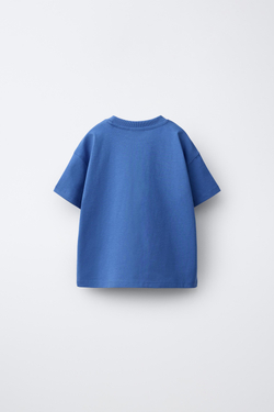 ZARA ФУТБОЛКА С ПРИНТОМ, ЯРКО-СИНИЙ