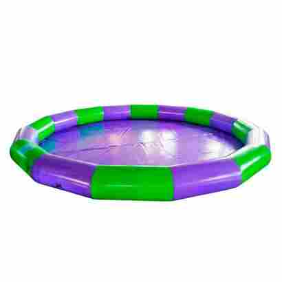 Круглый надувной бассейн «Многогранник», 8*8*0,65 м, зелено-фиолетовые борта