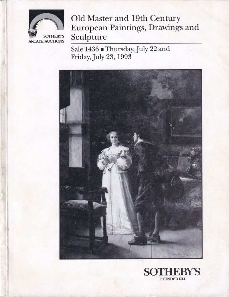 Каталог аукциона Sotheby's, Лондон, Старые мастера, европейская живопись XIX века, рисунки и скульптура от 22-23 июля 1993 года